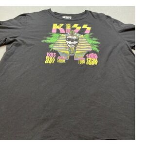 KISS Hot In The Shade Tour 1990 Graphic T-Shirt Size L/XL Black Rock Band Tee